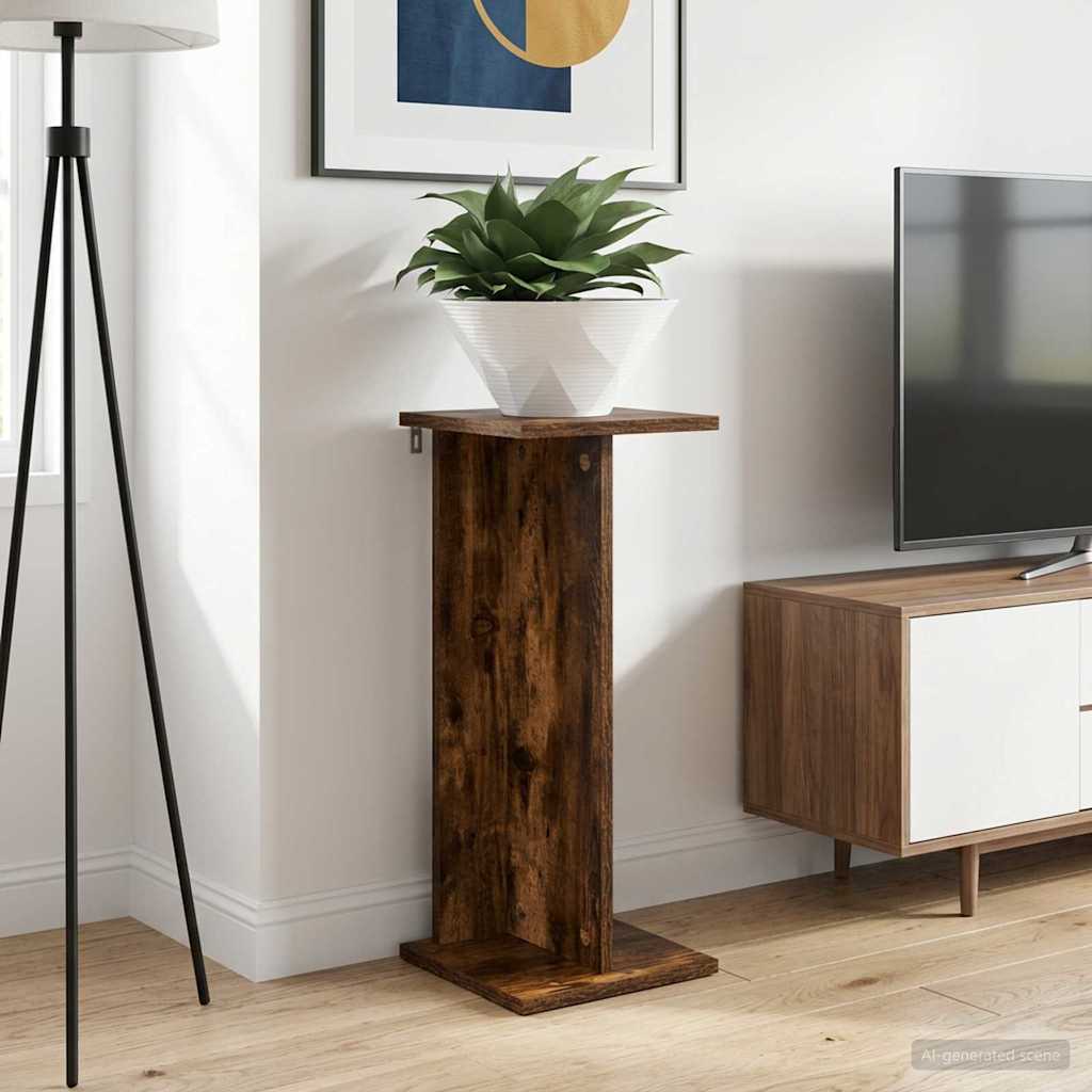 vidaXL Βάση φυτών Καπνισμένο Ξύλο Δρυός 25 x 25,5 x 60,5 εκ.