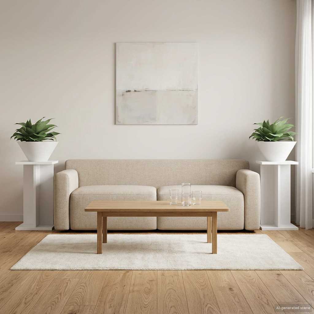 vidaXL Βάση φυτών 2 τεμ. Λευκό 25 x 25,5 x 40,5 εκ. Επεξεργασμένο Ξύλο