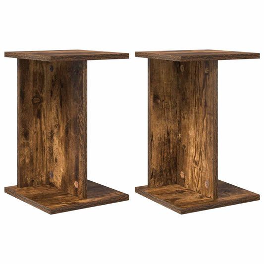 vidaXL Βάση φυτών 2 pcs Καπνιστή Δρυς 25 x 25,5 x 40,5 εκ.