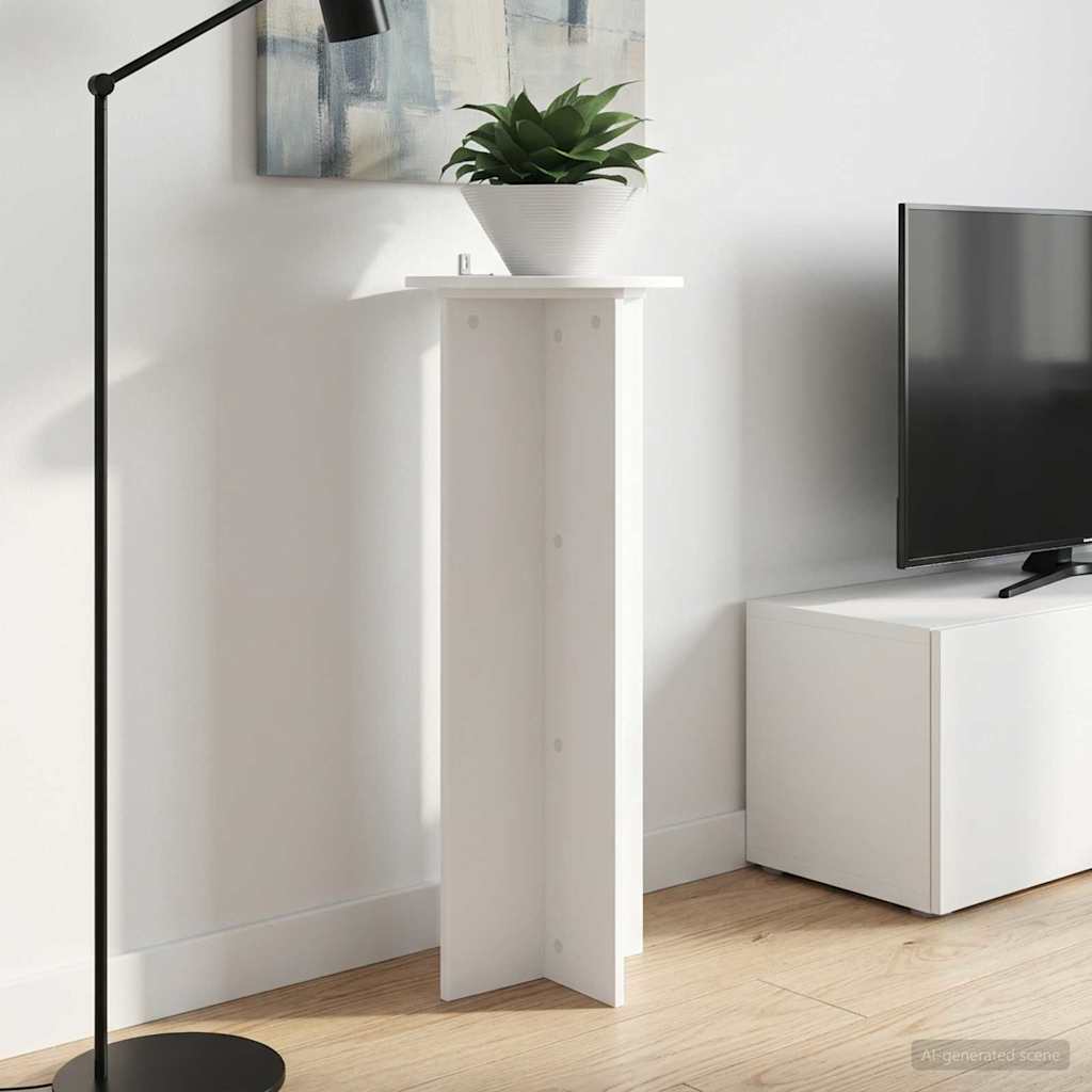 vidaXL Βάση φυτών 2 pcs Λευκό Ø40 x 100 εκ. Επεξεργασμένο Ξύλο