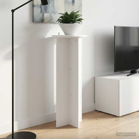vidaXL Βάση φυτών 2 pcs Λευκό Ø40 x 100 εκ. Επεξεργασμένο Ξύλο