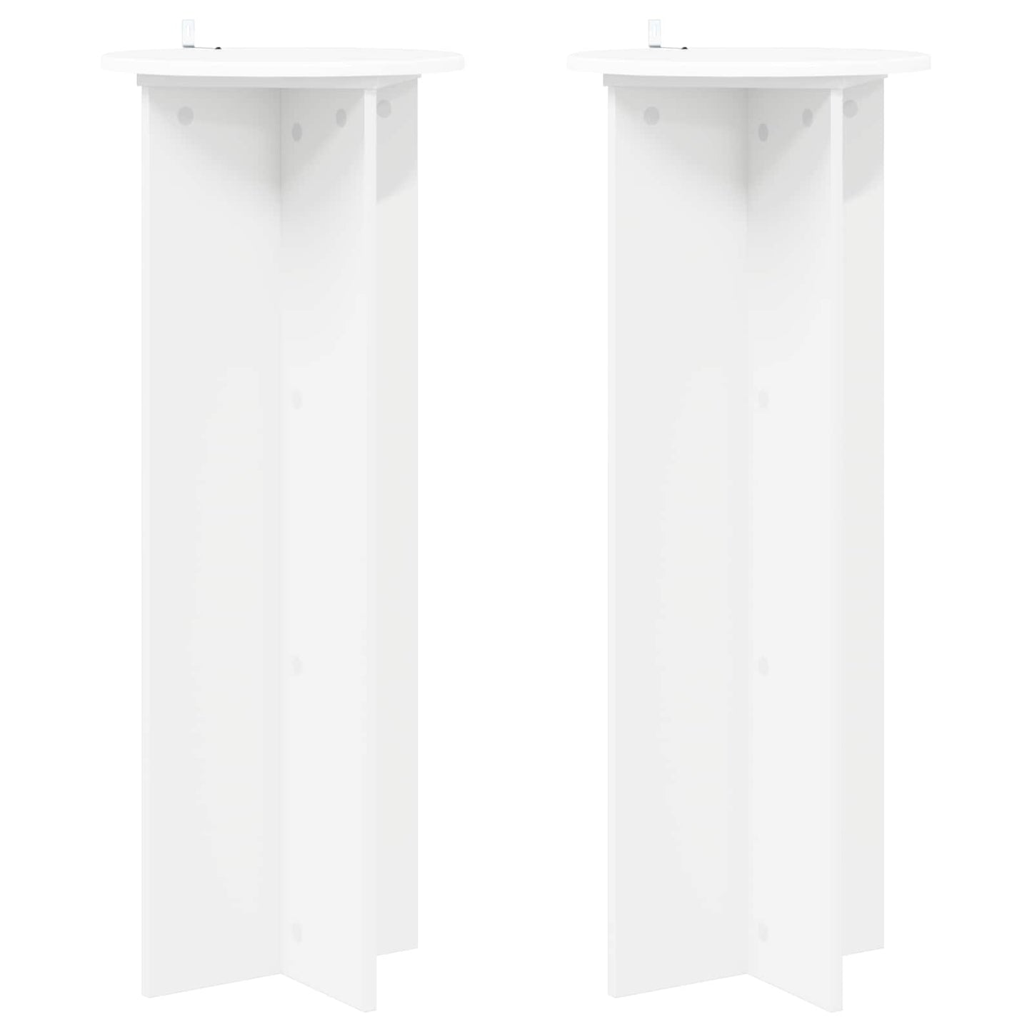 vidaXL Βάση φυτών 2 pcs Λευκό Ø40 x 100 εκ. Επεξεργασμένο Ξύλο
