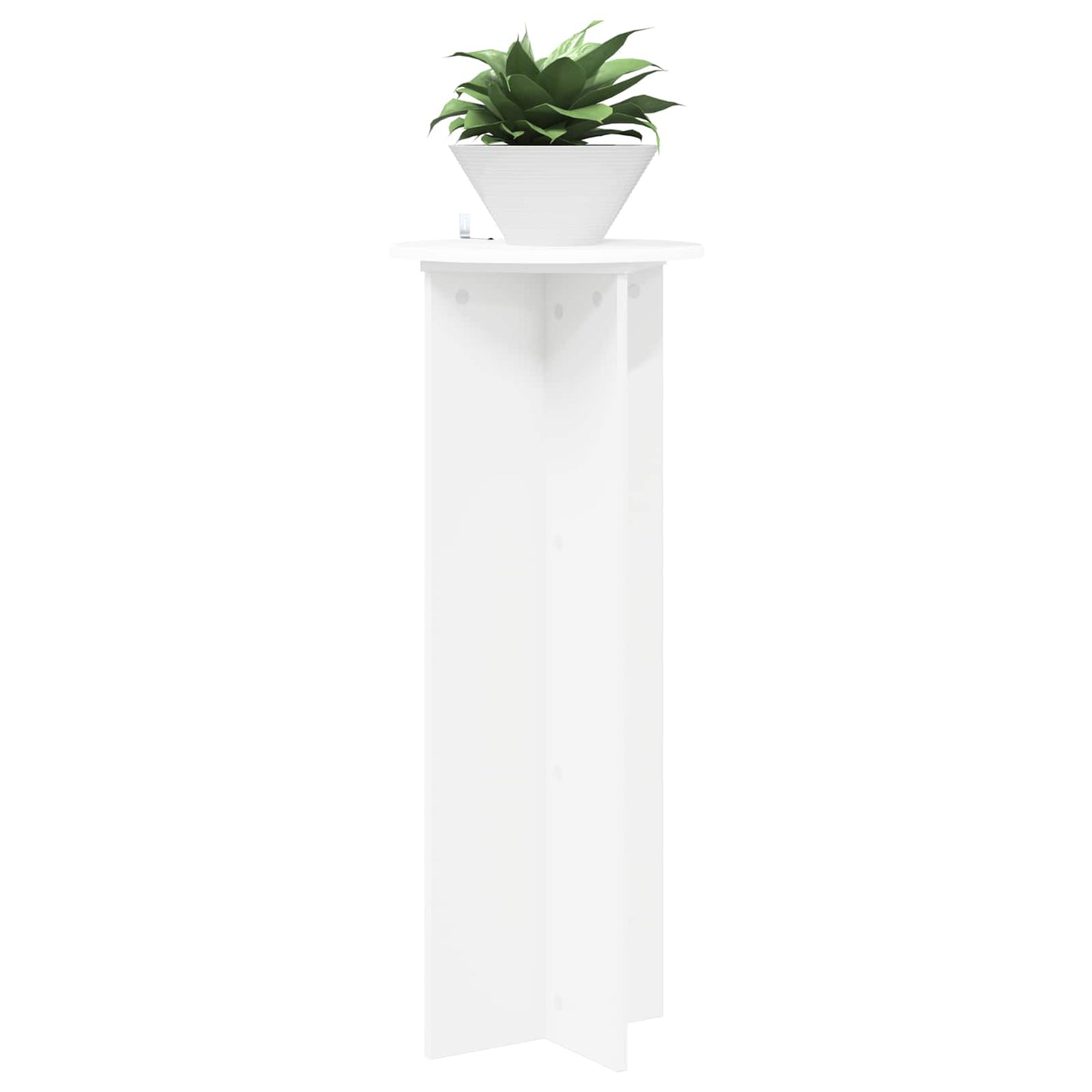 vidaXL Βάση φυτών 2 pcs Λευκό Ø40 x 100 εκ. Επεξεργασμένο Ξύλο
