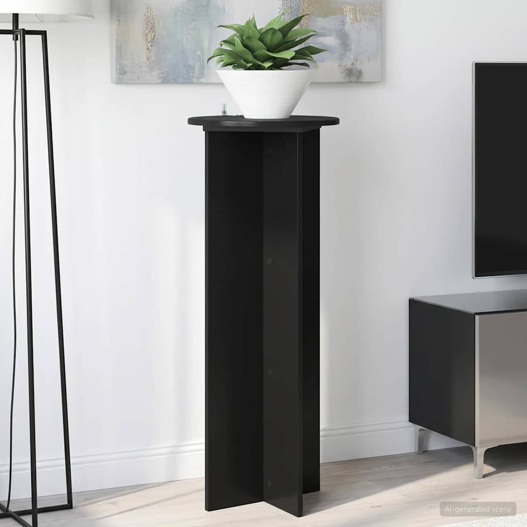 vidaXL Βάση φυτών 2 pcs Μαύρο Ø40 x 100 εκ. Επεξεργασμένο Ξύλο