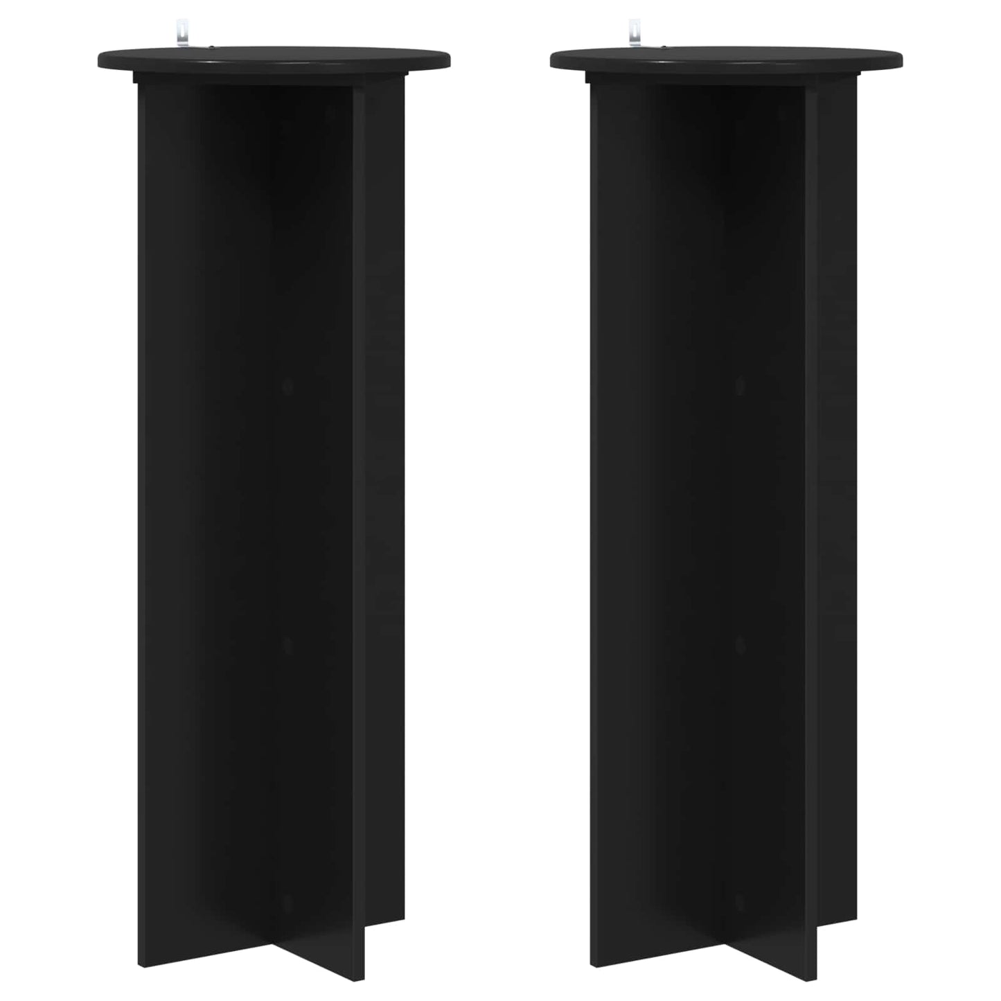 vidaXL Βάση φυτών 2 pcs Μαύρο Ø40 x 100 εκ. Επεξεργασμένο Ξύλο