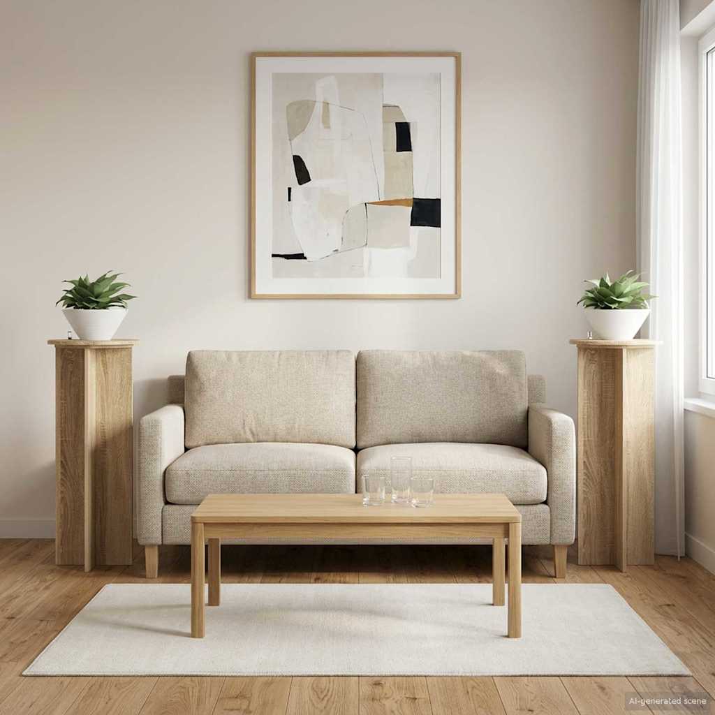 vidaXL Βάση φυτών 2 pcs Sonoma Δρυς Ø40 x 100 εκ. Επεξεργασμένο Ξύλο