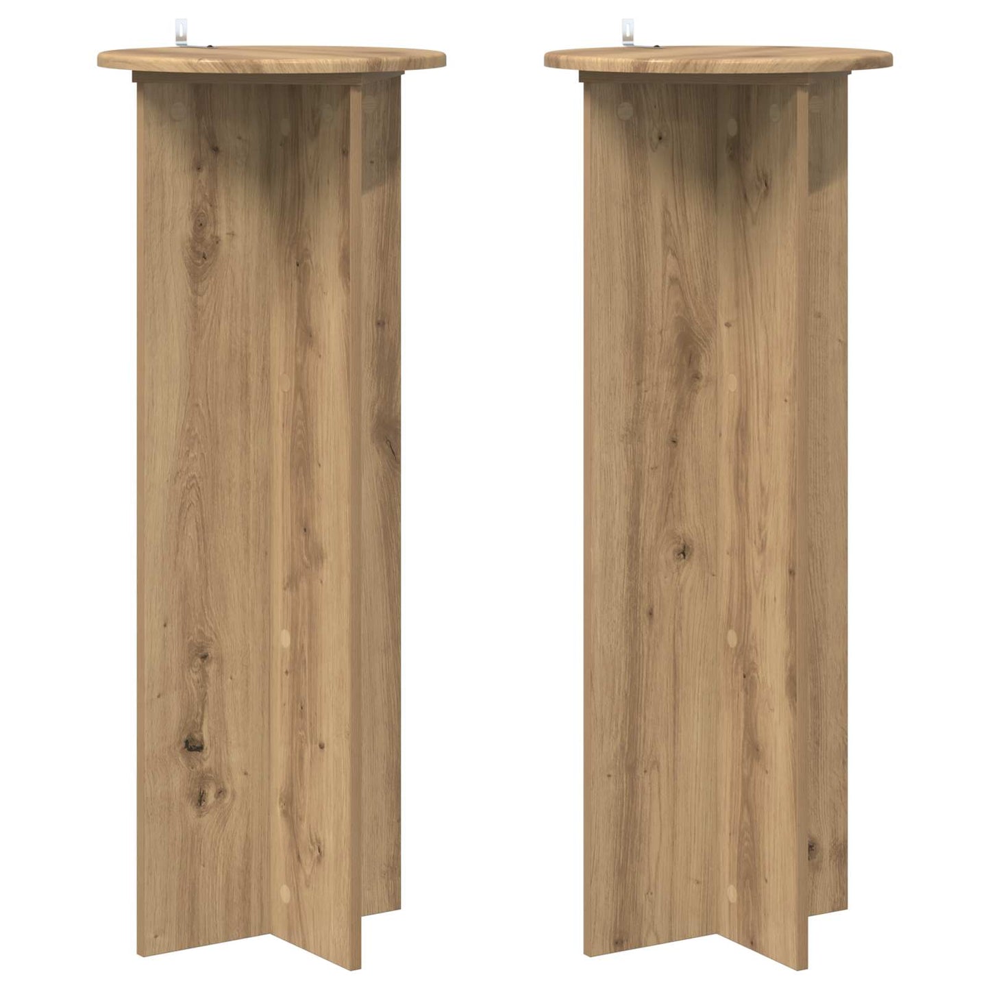 vidaXL Βάση φυτών 2 τεμ. Artisan Δρυς Ø40 x 100 εκ. Επεξεργασμένο Ξύλο