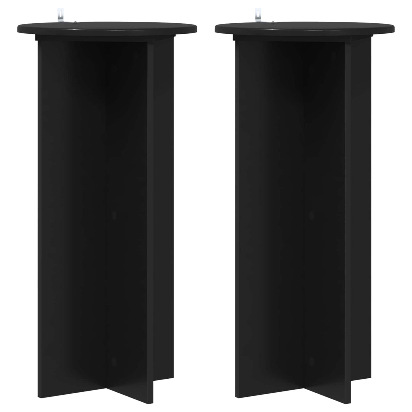 vidaXL Βάση φυτών 2 τεμ. Μαύρο 40 x 40 x 80 cm Επεξεργασμένο Ξύλο