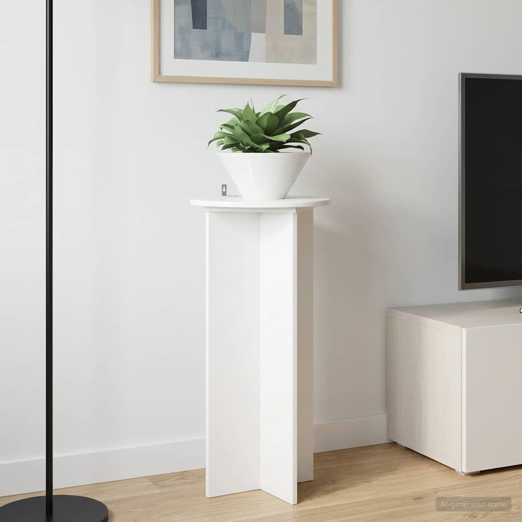 vidaXL Βάση φυτών 2 τεμ. Γυαλιστερό Λευκό 40 x 40 x 80 cm