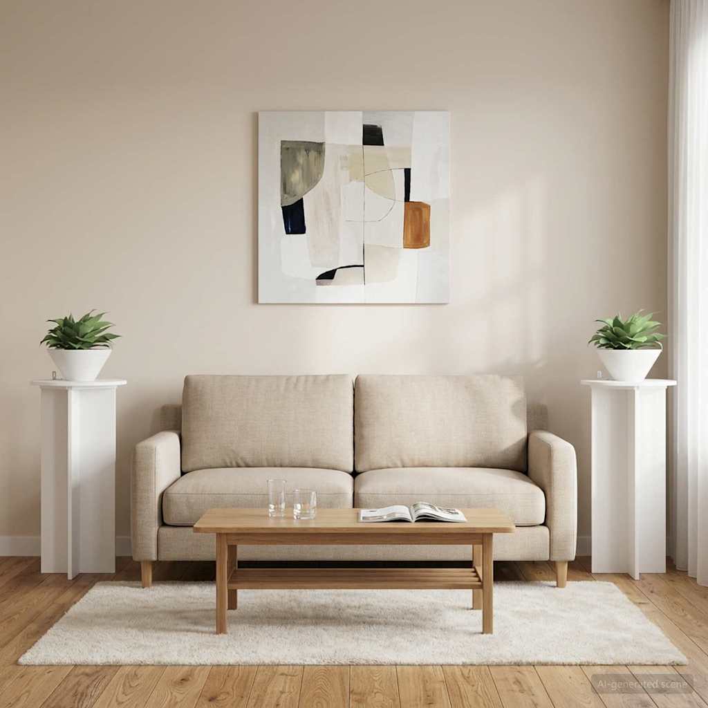 vidaXL Βάση φυτών 2 τεμ. Γυαλιστερό Λευκό 40 x 40 x 80 cm