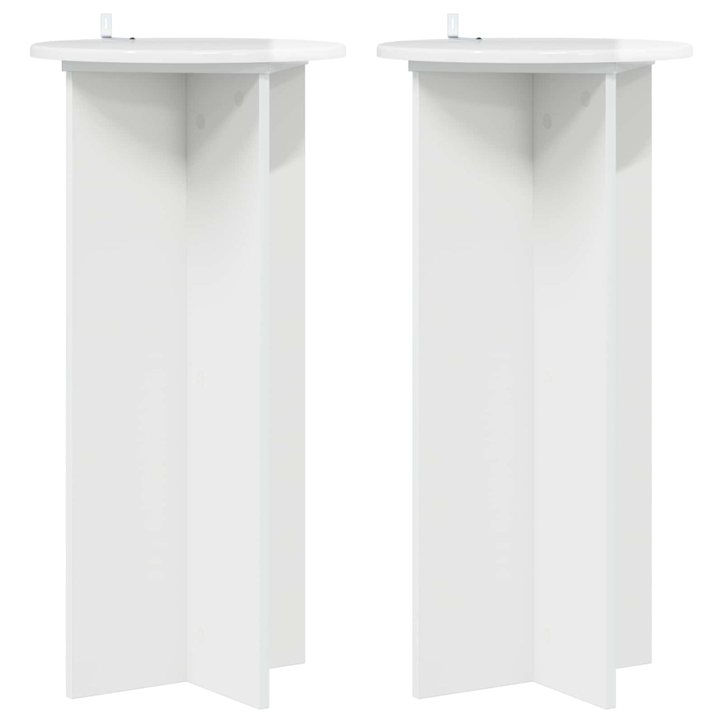 vidaXL Βάση φυτών 2 τεμ. Γυαλιστερό Λευκό 40 x 40 x 80 cm