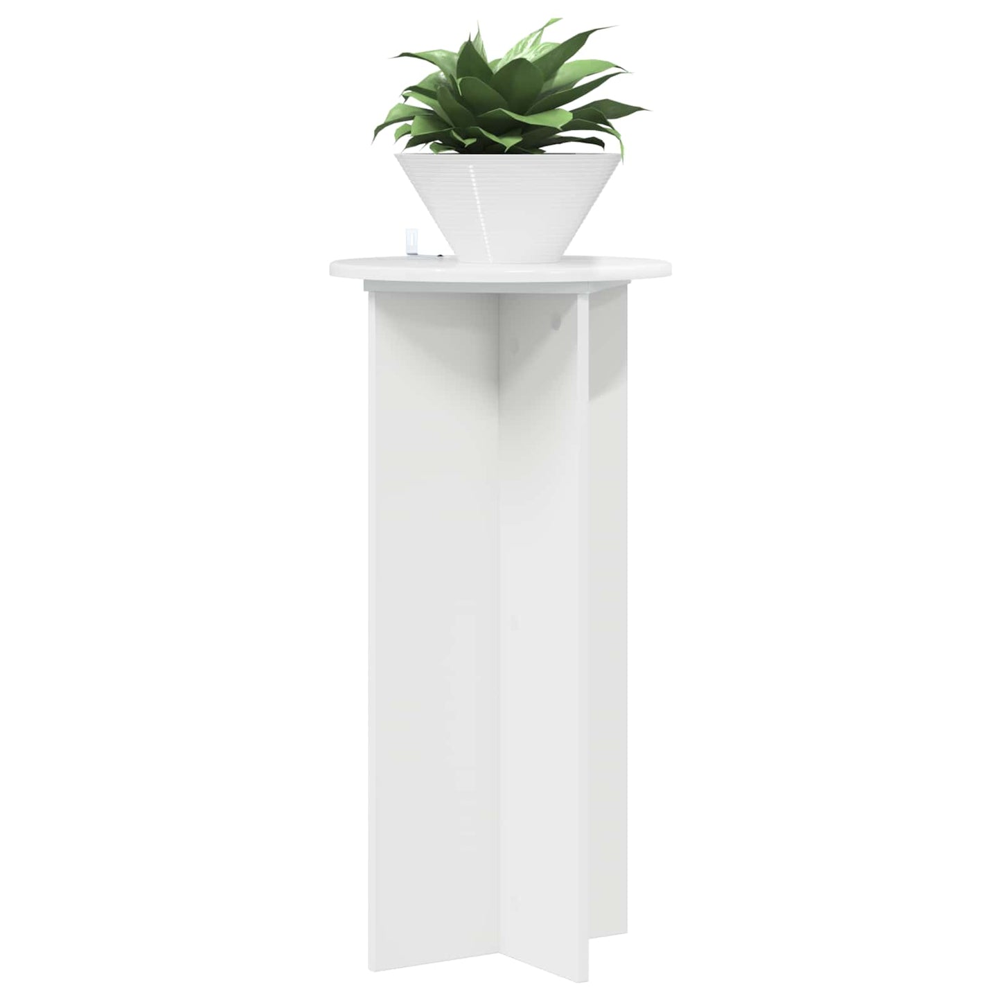 vidaXL Βάση φυτών 2 τεμ. Γυαλιστερό Λευκό 40 x 40 x 80 cm
