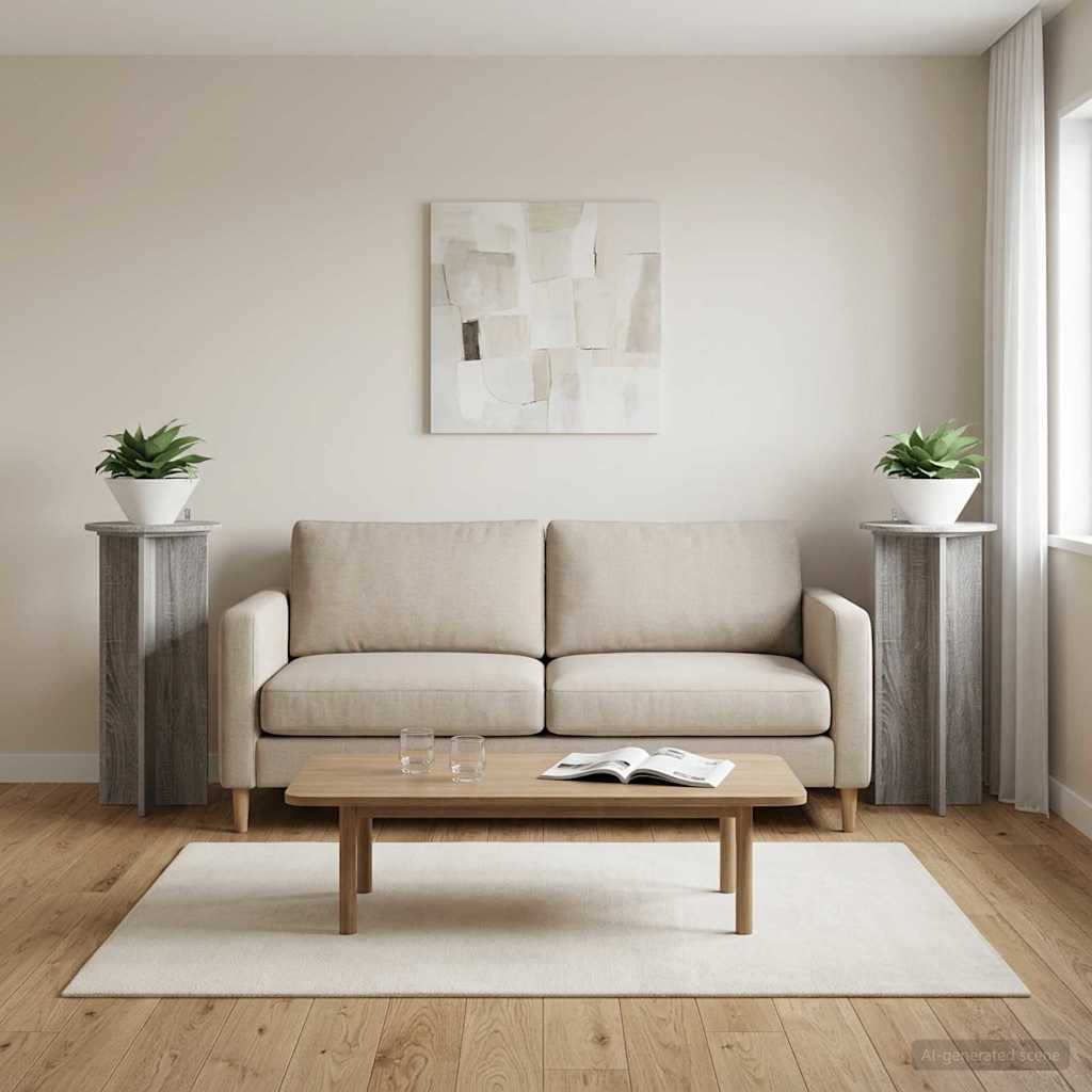 vidaXL Βάση φυτών 2 τμχ. Γκρι Sonoma 40 x 40 x 80 cm