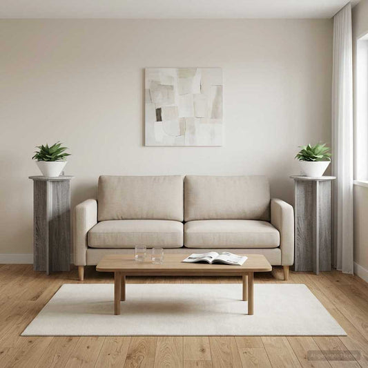 vidaXL Βάση φυτών 2 τμχ. Γκρι Sonoma 40 x 40 x 80 cm