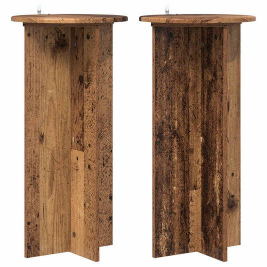 vidaXL Βάση φυτών 2 τμχ. Παλαιωμένο ξύλο 40 x 40 x 80 cm