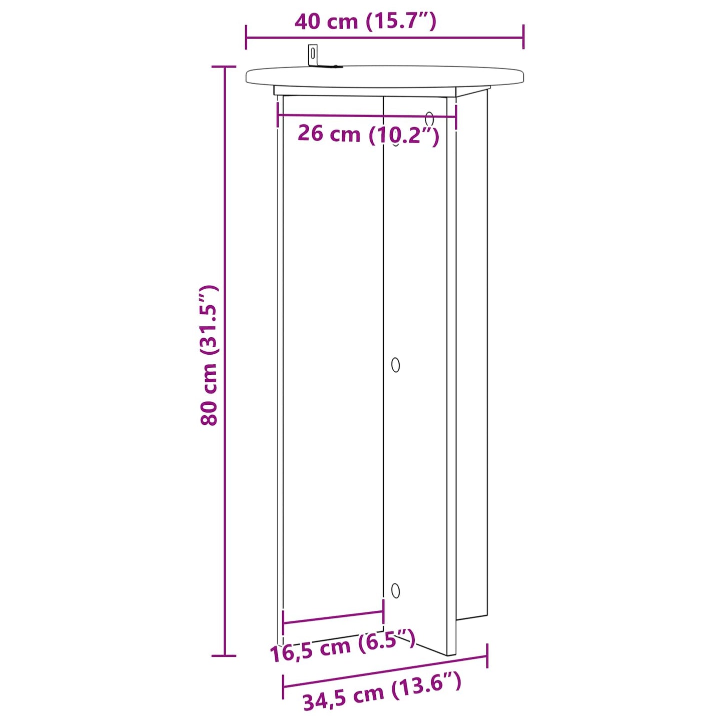 vidaXL Βάση φυτών 2 τμχ. Παλαιωμένο ξύλο 40 x 40 x 80 cm