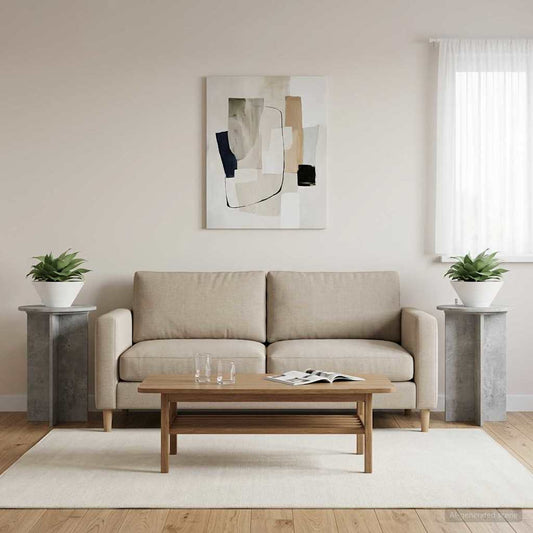 vidaXL Βάση φυτών 2 τμχ. Γκρι Σκυροδέματος Ø40 x 60 εκ.