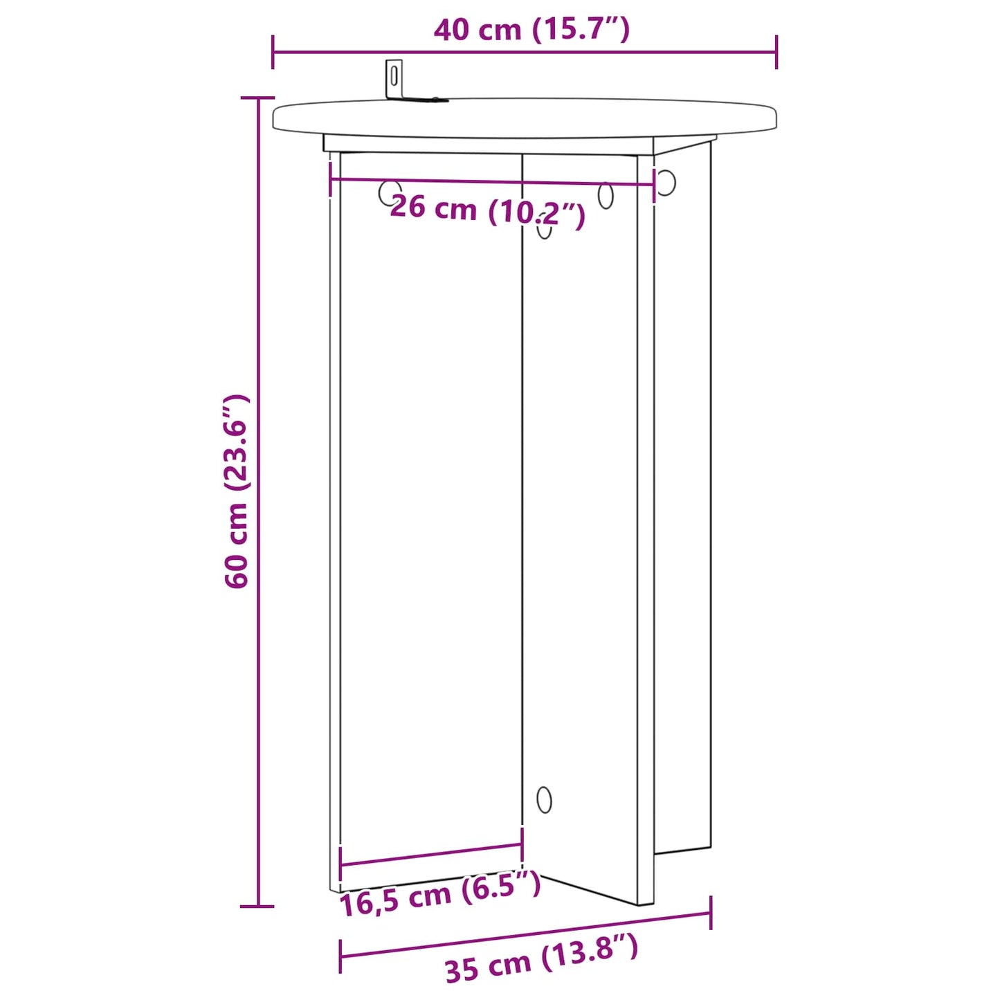 vidaXL Βάση φυτών 2 τμχ. Γκρι Σκυροδέματος Ø40 x 60 εκ.