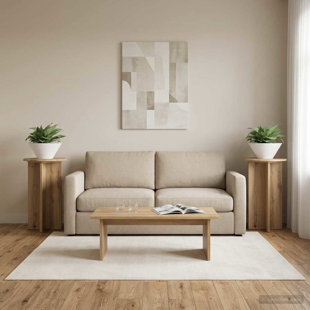 vidaXL Βάση φυτών 2 τεμ. Artisan Δρυς Ø40 x 60 εκ. Επεξεργασμένο Ξύλο