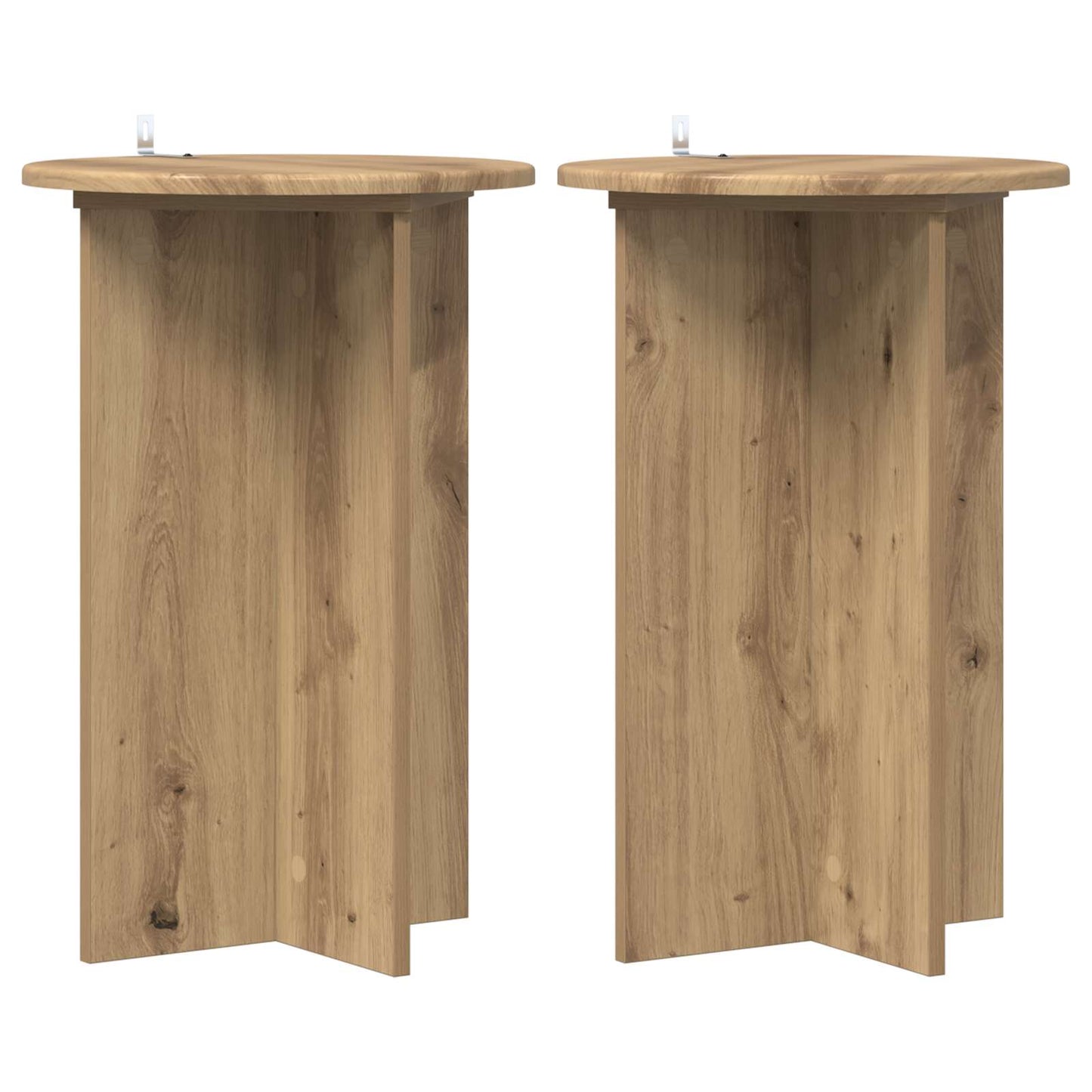 vidaXL Βάση φυτών 2 τεμ. Artisan Δρυς Ø40 x 60 εκ. Επεξεργασμένο Ξύλο