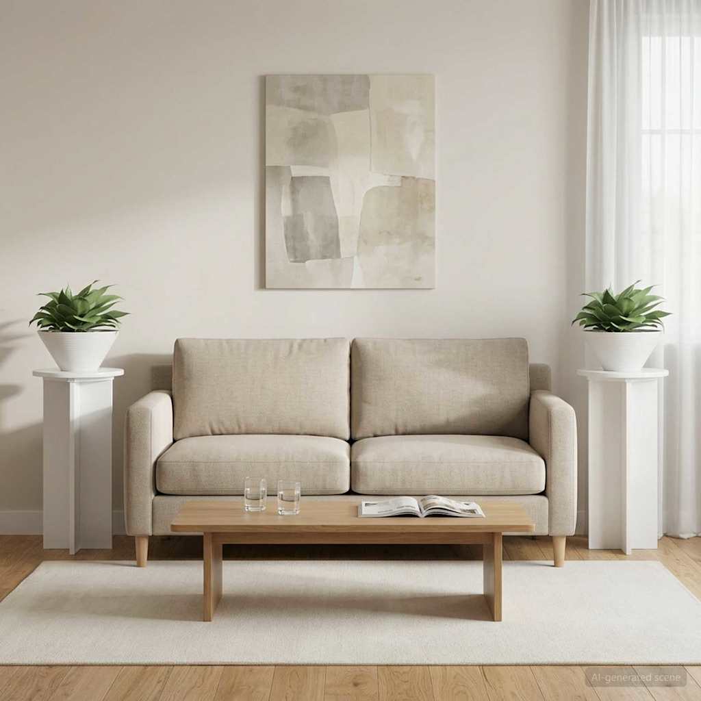 vidaXL Βάση φυτών 2 τεμ. Γυαλιστερό Λευκό 29,5 x 29,5 x 60 εκ.