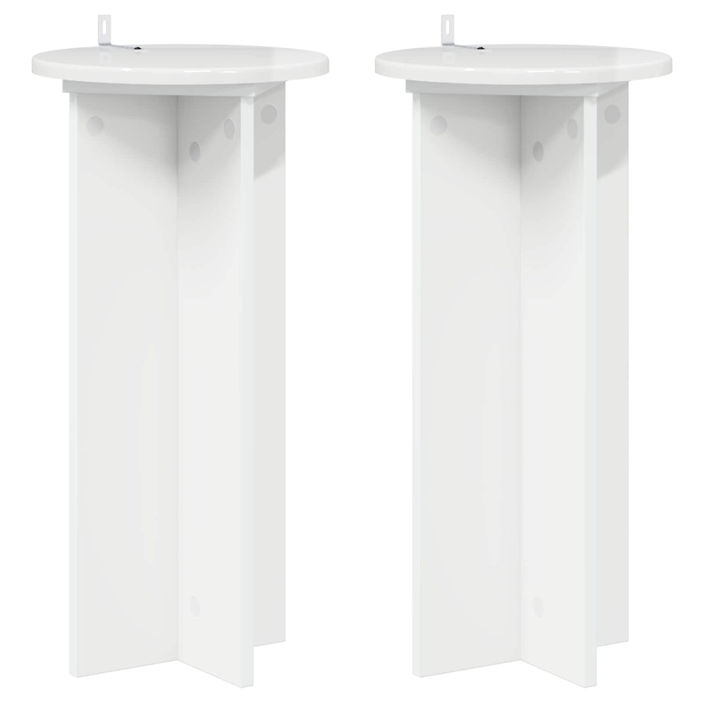vidaXL Βάση φυτών 2 τεμ. Γυαλιστερό Λευκό 29,5 x 29,5 x 60 εκ.