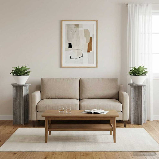 vidaXL Βάση φυτών 2 τμχ. Γκρι Sonoma 29,5 x 29,5 x 60 εκ.