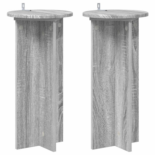 vidaXL Βάση φυτών 2 τμχ. Γκρι Sonoma 29,5 x 29,5 x 60 εκ.