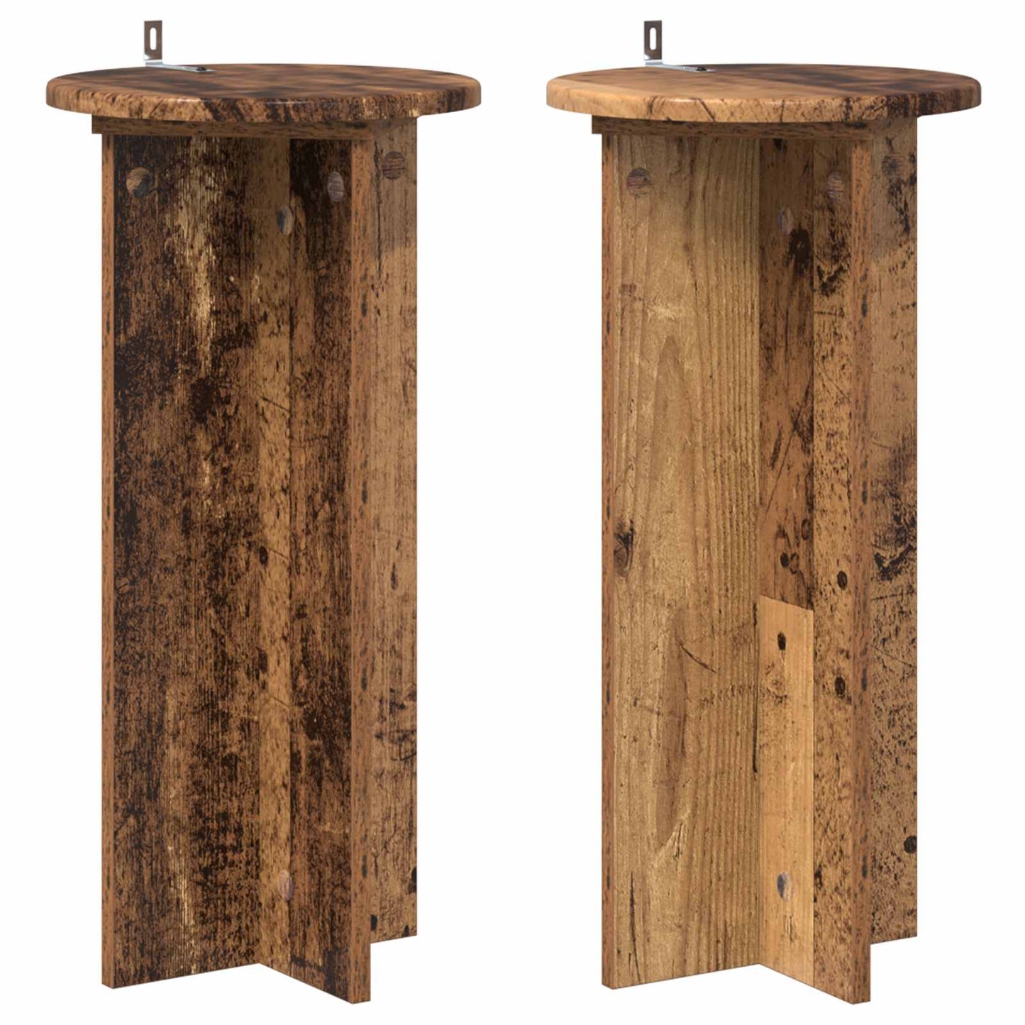 vidaXL Βάση φυτών 2 τμχ. Παλαιωμένο ξύλο 29,5 x 29,5 x 60 εκ.