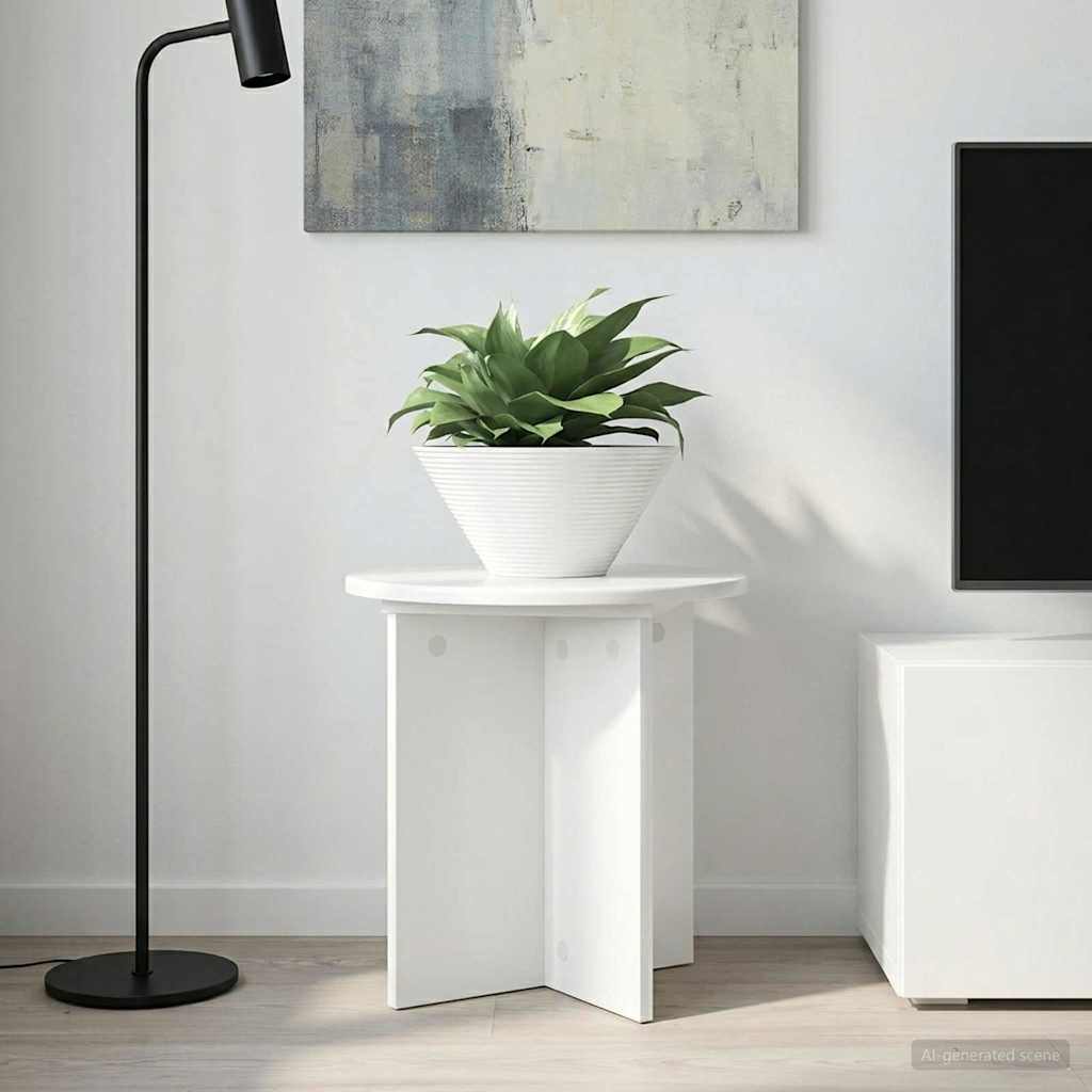 vidaXL Βάση φυτών 2 pcs Γυαλιστερό Λευκό 40 x 40 x 40 cm