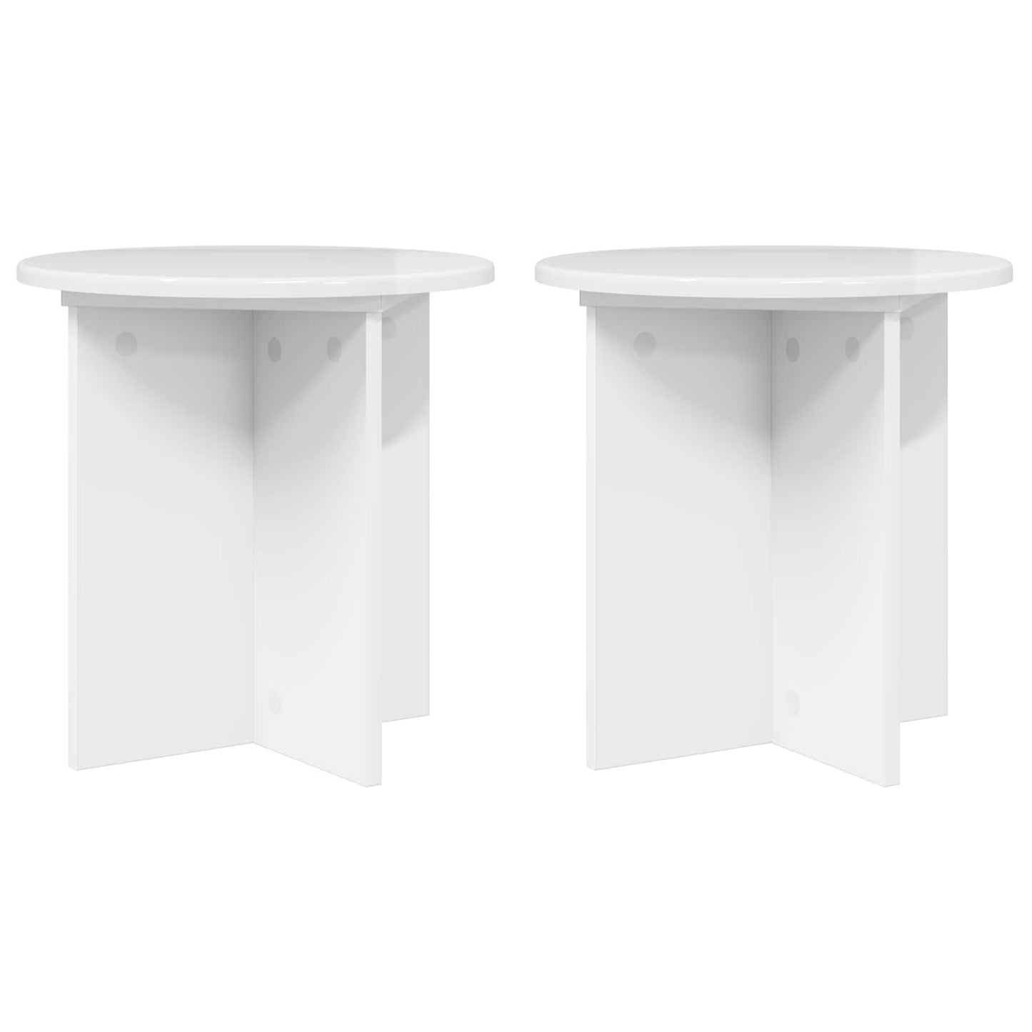 vidaXL Βάση φυτών 2 pcs Γυαλιστερό Λευκό 40 x 40 x 40 cm