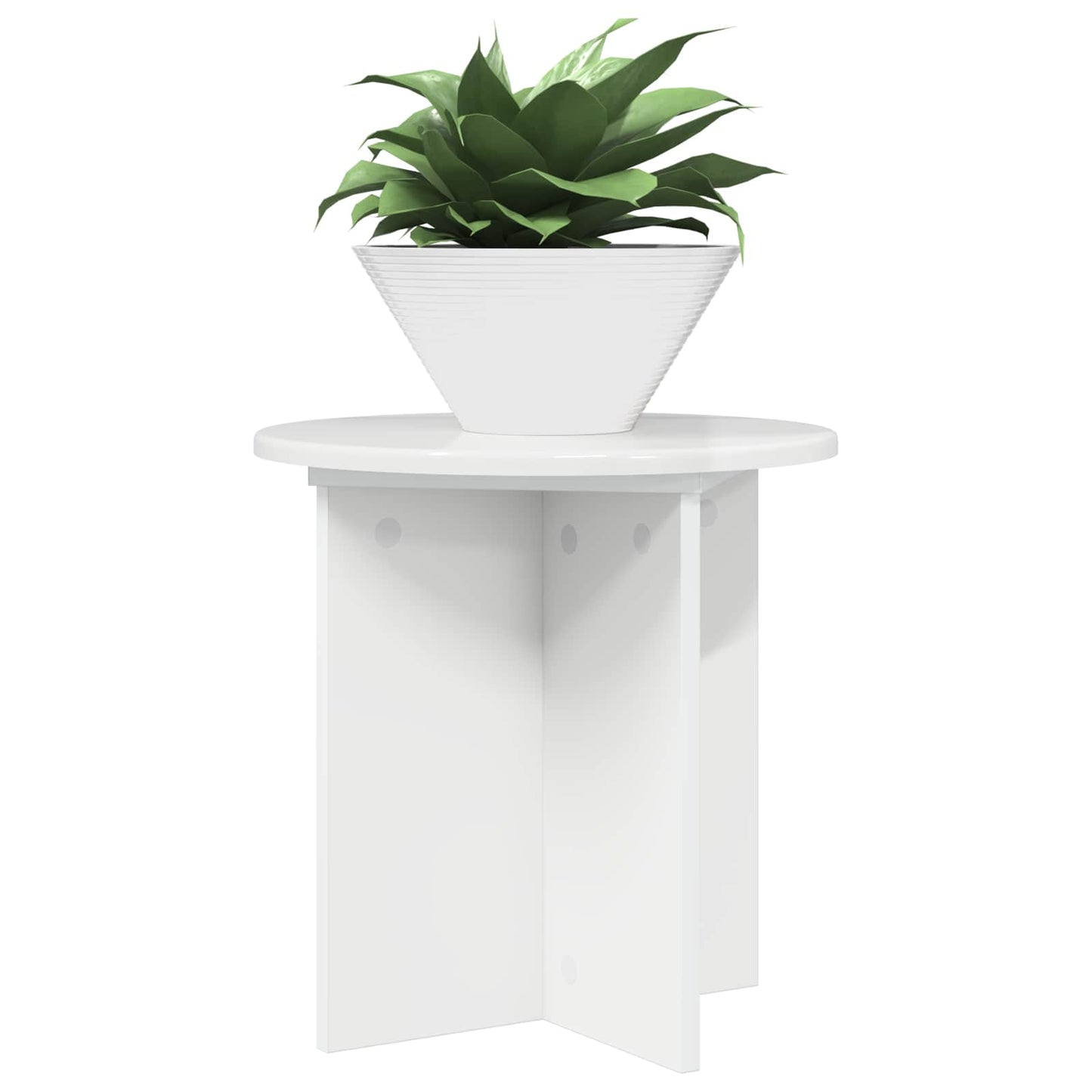 vidaXL Βάση φυτών 2 pcs Γυαλιστερό Λευκό 40 x 40 x 40 cm
