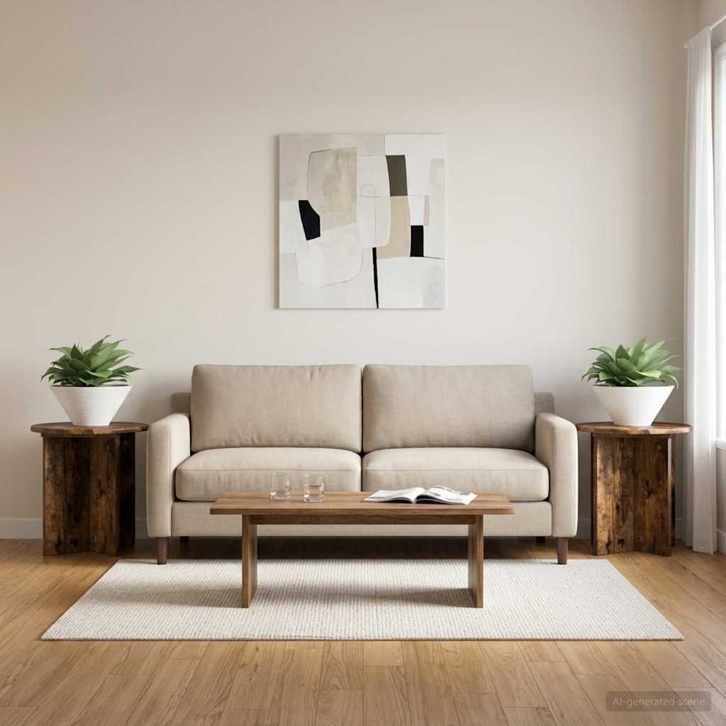 vidaXL Βάση φυτών 2 pcs Καπνισμένο Ξύλο Δρυός 40 x 40 x 40 cm