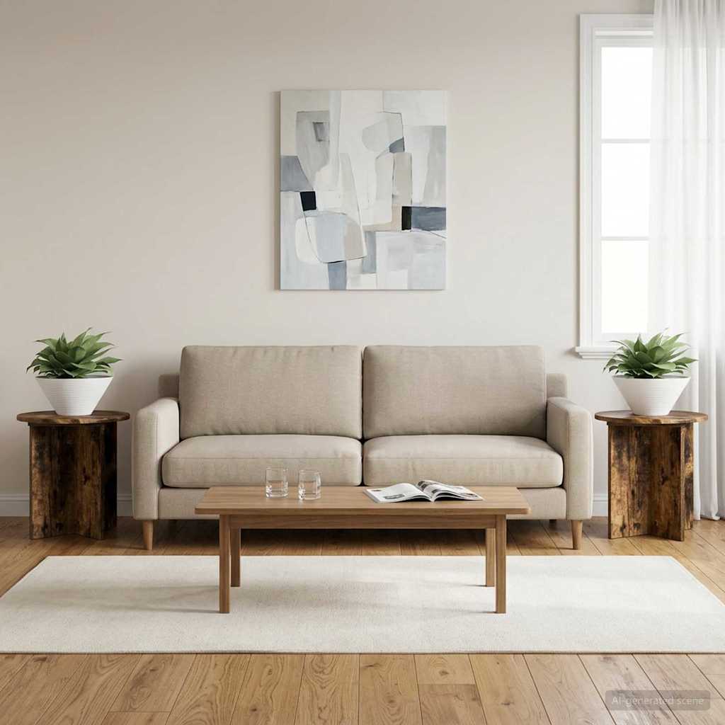 vidaXL Βάση φυτών 2 τεμ. Καπνισμένο Ξύλο Δρυός 40 x 40 x 40 cm