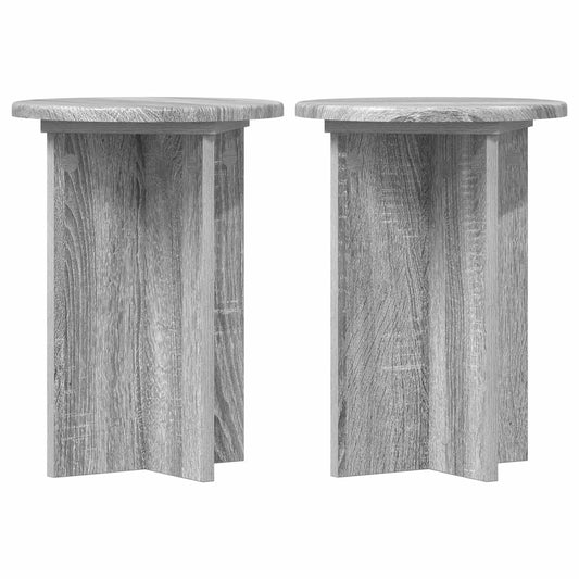 vidaXL Βάση φυτών 2 τμχ. Γκρι Sonoma Ø29,5 x 40 εκ. Επεξεργασμένο Ξύλο