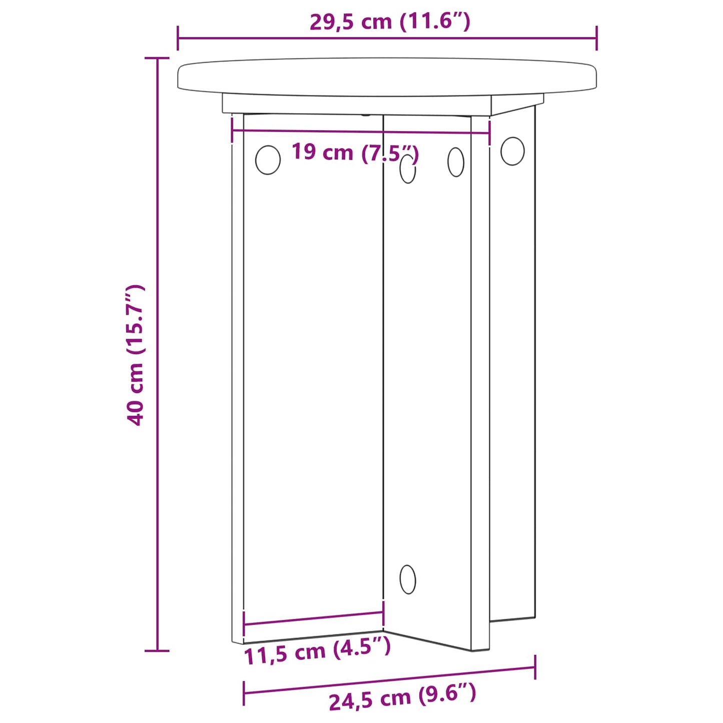 vidaXL Βάση φυτών 2 τμχ. Γκρι Sonoma Ø29,5 x 40 εκ. Επεξεργασμένο Ξύλο