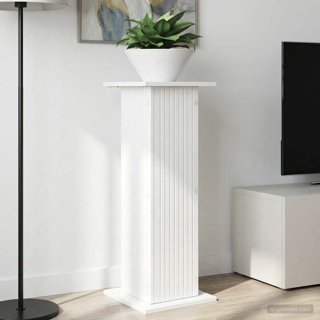 vidaXL Βάση φυτών 2 pcs Γυαλιστερό Λευκό 30,5 x 30 x 80,5 εκ