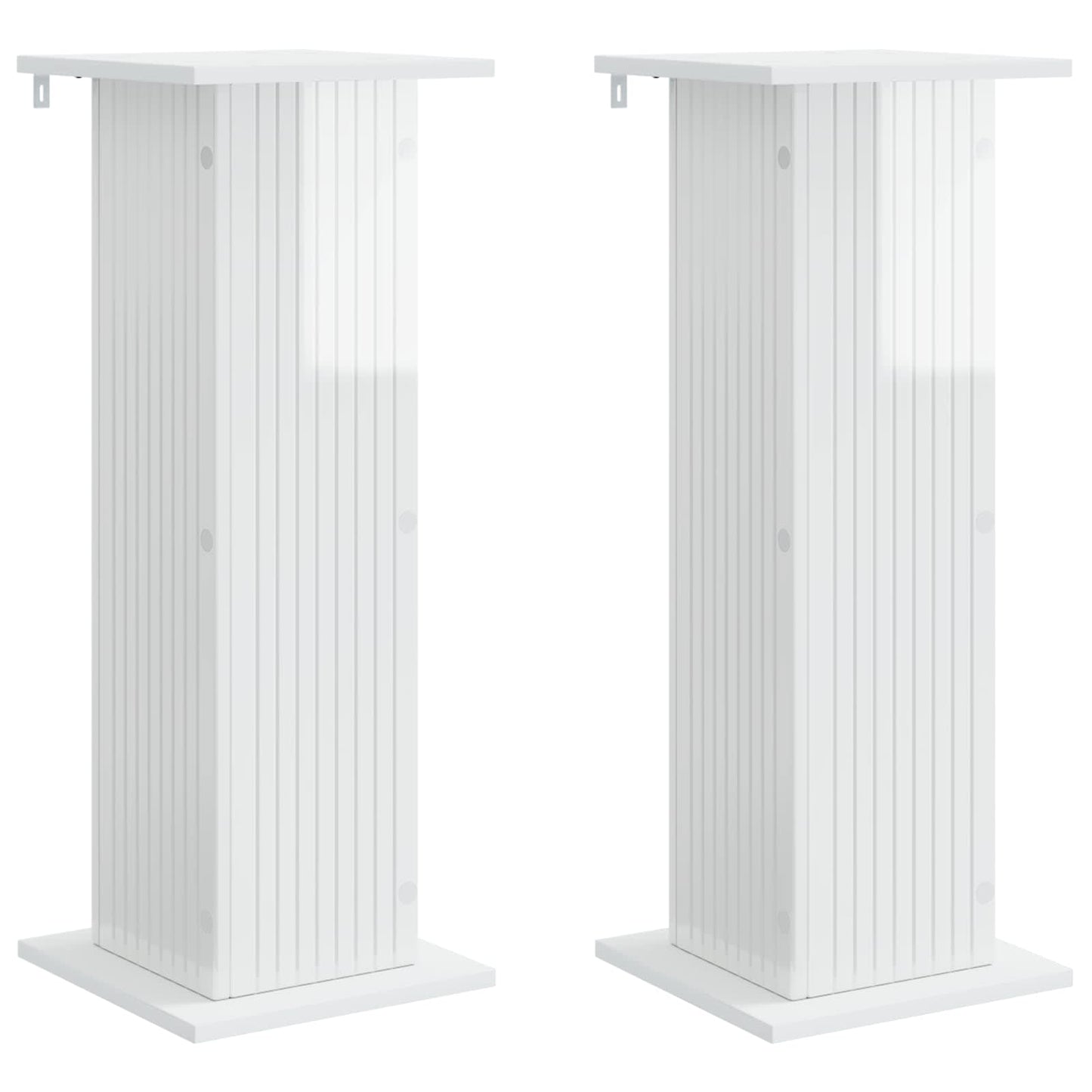 vidaXL Βάση φυτών 2 pcs Γυαλιστερό Λευκό 30,5 x 30 x 80,5 εκ