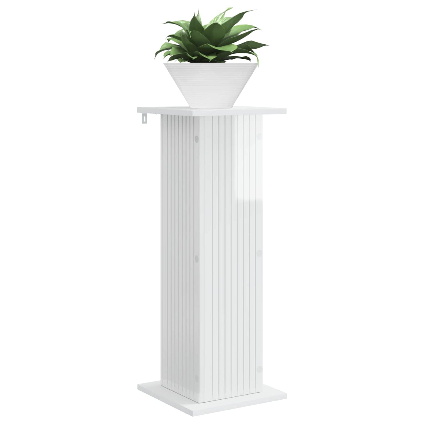 vidaXL Βάση φυτών 2 pcs Γυαλιστερό Λευκό 30,5 x 30 x 80,5 εκ