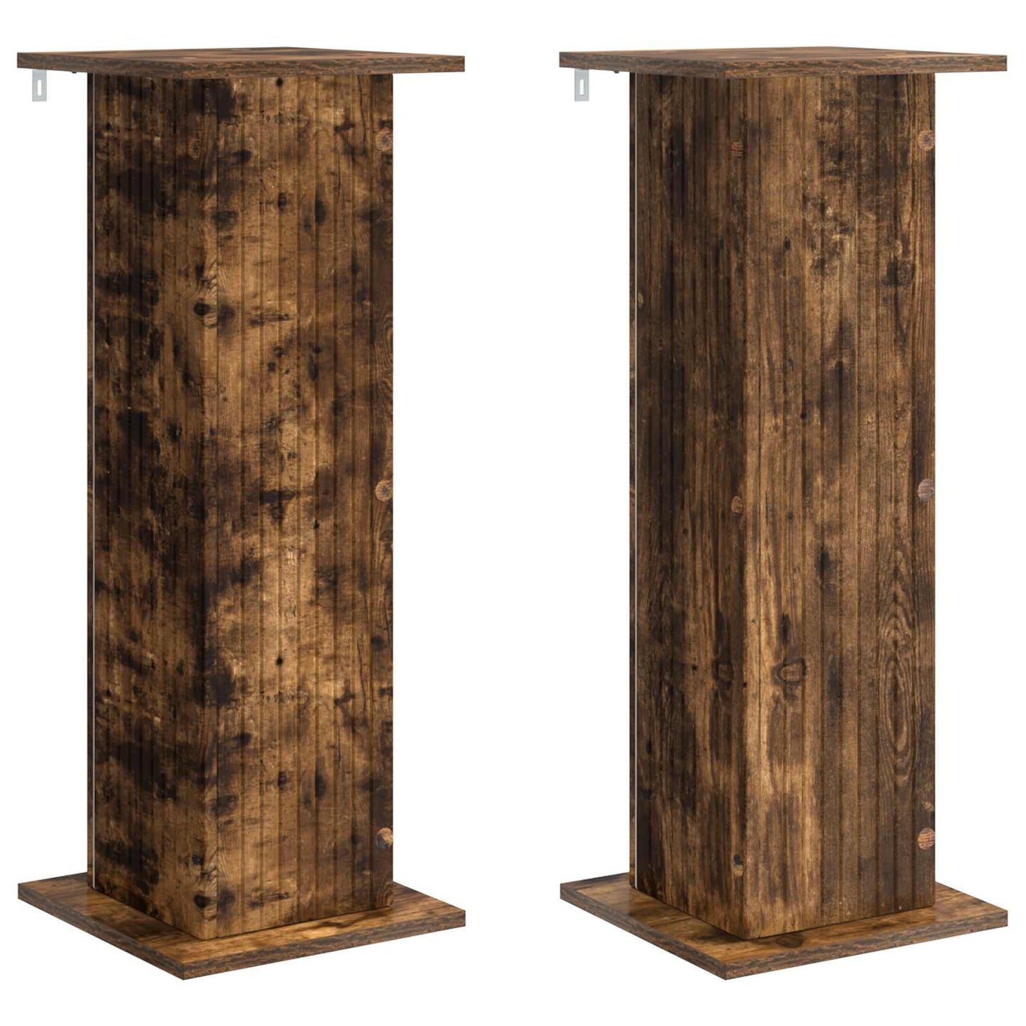 vidaXL Βάση φυτών 2 pcs Καπνισμένο Ξύλο Δρυός 30,5 x 30 x 80,5 εκ