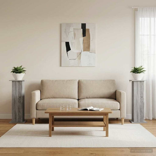 vidaXL Βάση φυτών 2 τμχ. Γκρι Sonoma 30,5 x 30 x 80,5 εκ