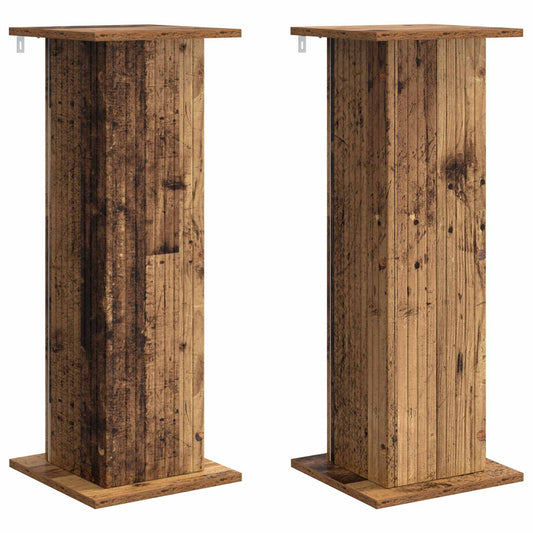 vidaXL Βάση φυτών 2 τμχ. Παλαιωμένο ξύλο 30,5 x 30 x 80,5 εκ