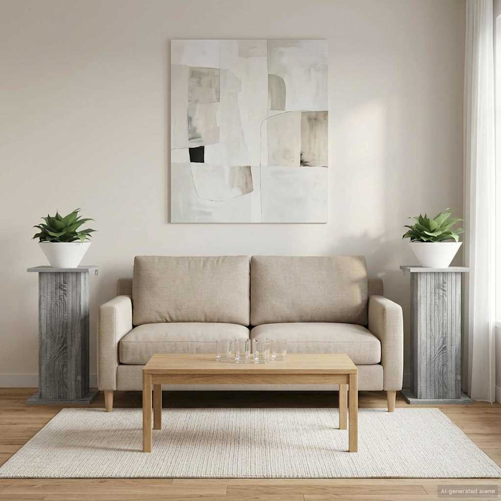 vidaXL Βάση φυτών 2 τμχ. Γκρι Sonoma 30,5 x 30 x 60,5 εκ