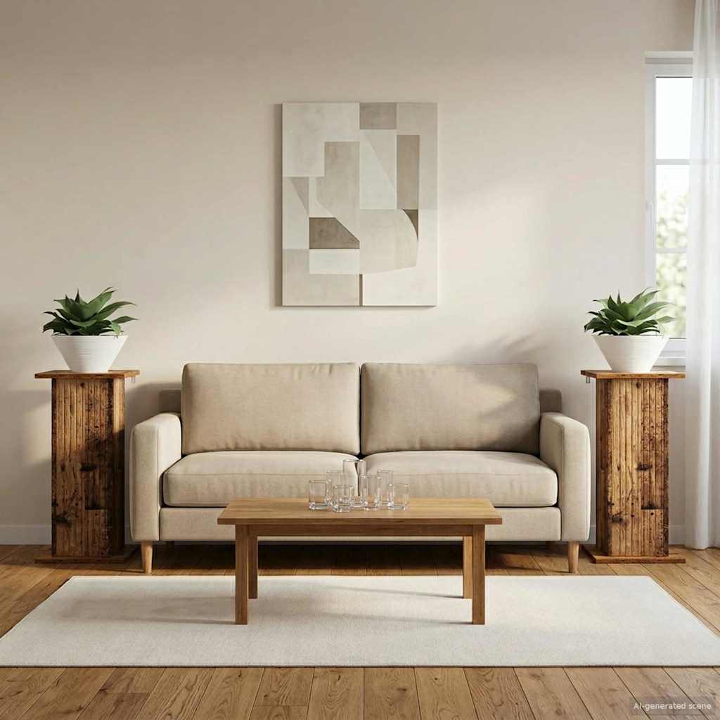 vidaXL Βάση φυτών 2 τμχ. Παλαιωμένο ξύλο 30,5 x 30 x 60,5 εκ