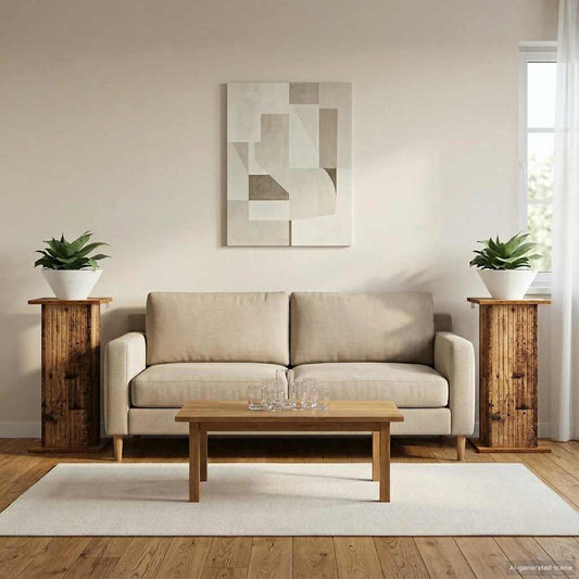 vidaXL Βάση φυτών 2 τμχ. Παλαιωμένο ξύλο 30,5 x 30 x 60,5 εκ