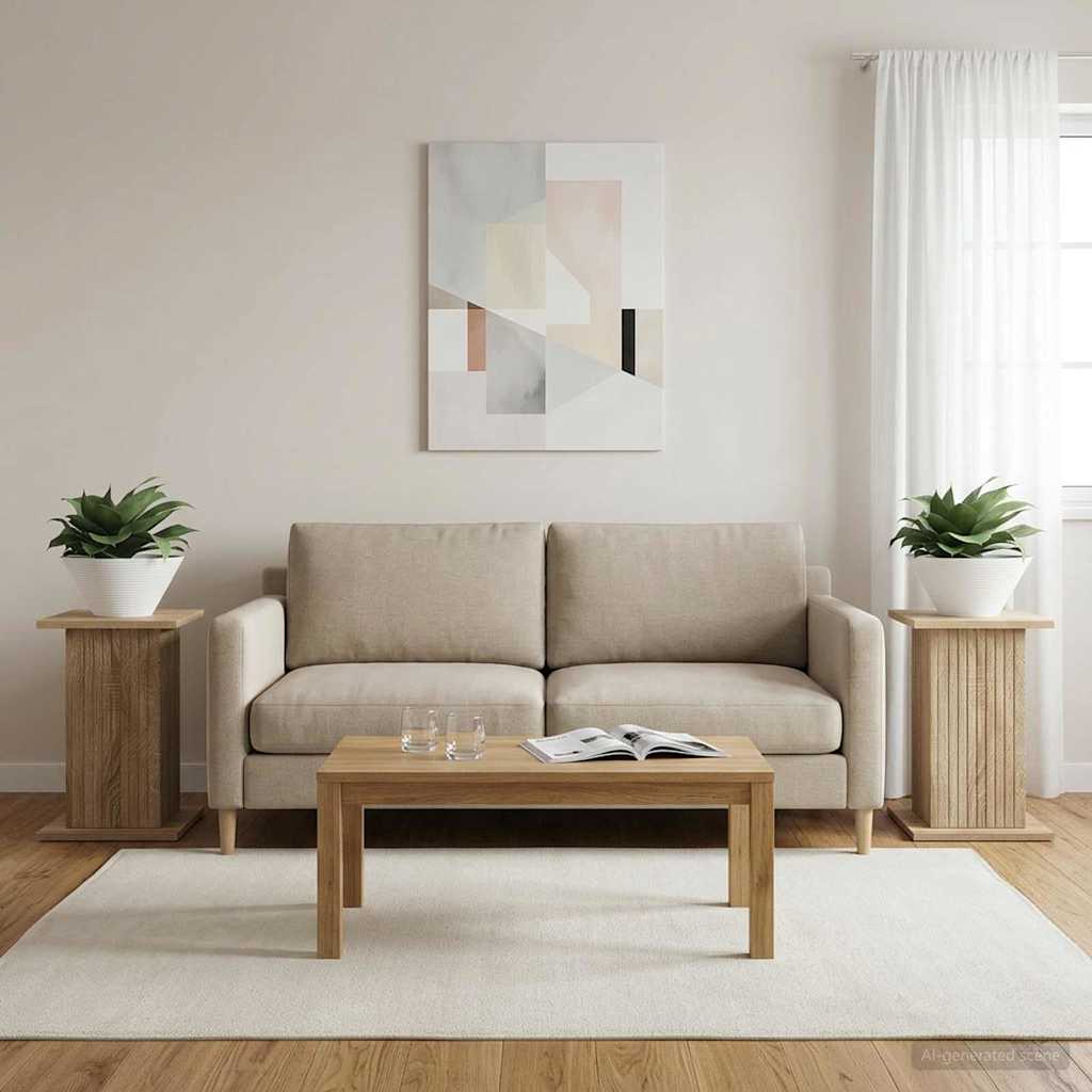 vidaXL Βάση φυτών 2 pcs Sonoma Δρυς 30,5 x 30 x 43 εκ