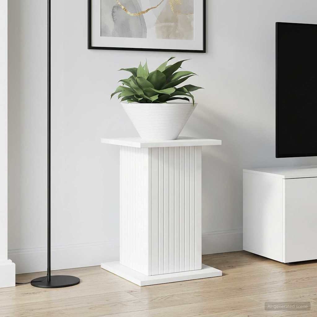 vidaXL Βάση φυτών 2 pcs Γυαλιστερό Λευκό 30,5 x 30 x 43 εκ