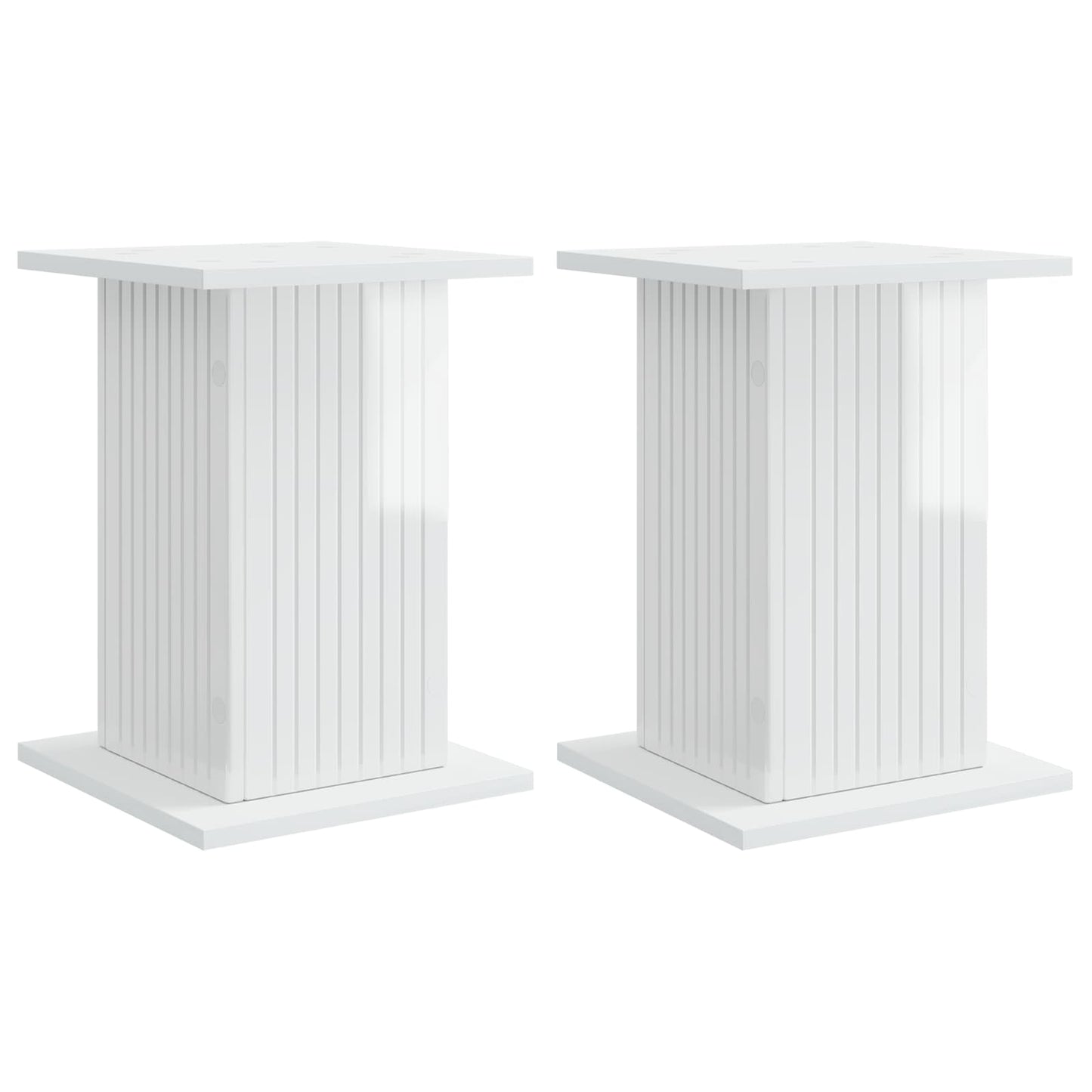 vidaXL Βάση φυτών 2 pcs Γυαλιστερό Λευκό 30,5 x 30 x 43 εκ