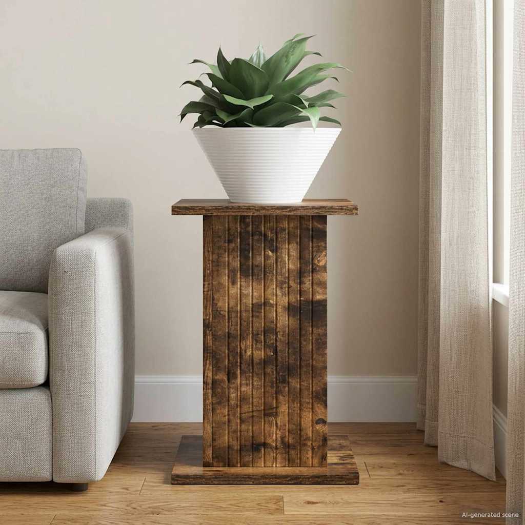 vidaXL Βάση φυτών Καπνισμένο Ξύλο Δρυός 30,5 x 30 x 43 εκ