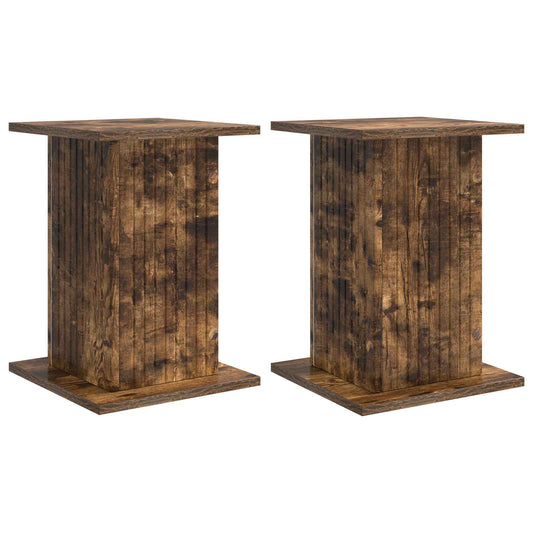 vidaXL Βάση φυτών 2 pcs Καπνισμένο Ξύλο Δρυός 30,5 x 30 x 43 εκ